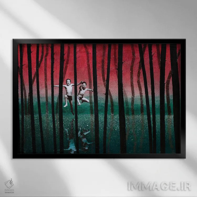 تابلو اشتیاق به زندگی اثر دیبی واترمن - نمای قابدار مشکی