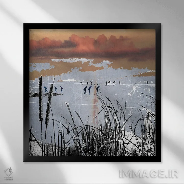 تابلو زمستان اثر دیبی واترمن - نمای قابدار مشکی