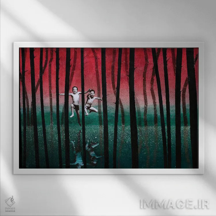 تابلو اشتیاق به زندگی اثر دیبی واترمن - نمای قابدار سفید