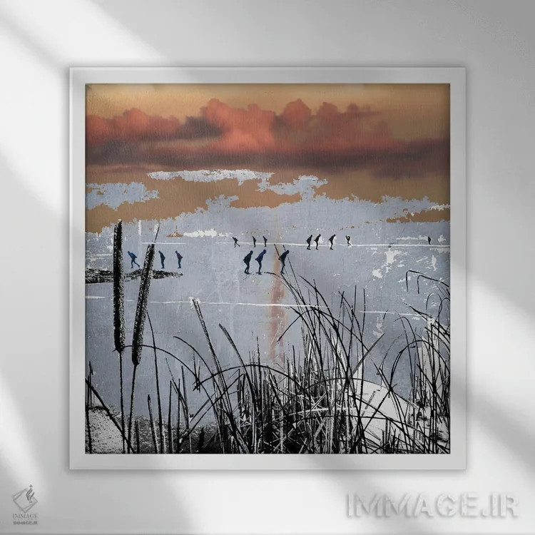 تابلو زمستان اثر دیبی واترمن - نمای قابدار سفید