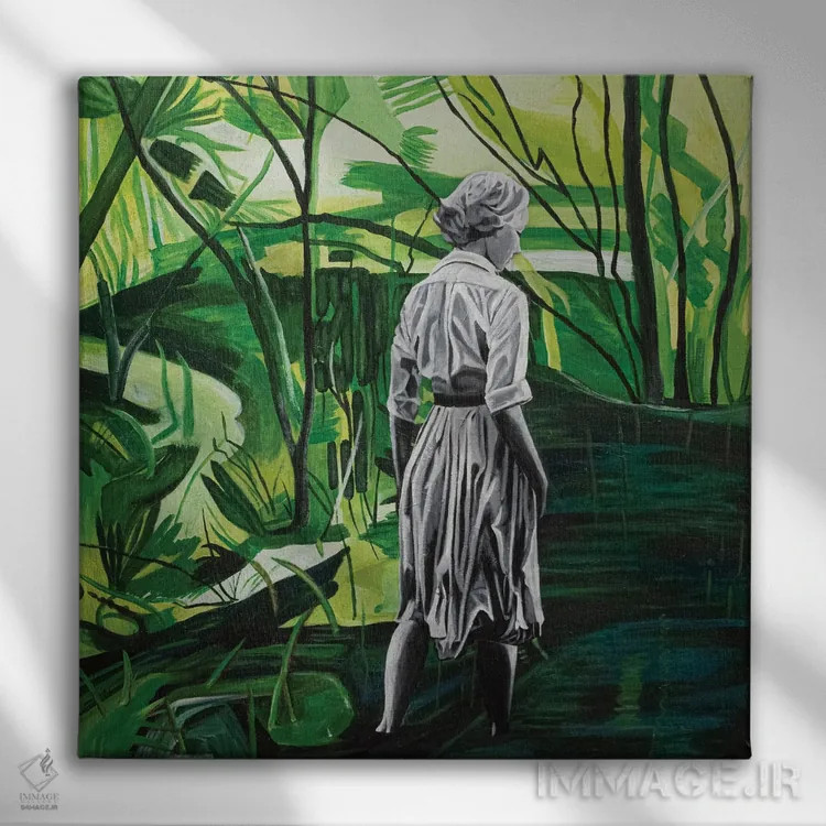 تابلو آبهای ساکت اثر دیبی واترمن - نمای روبهرو روی دیوار