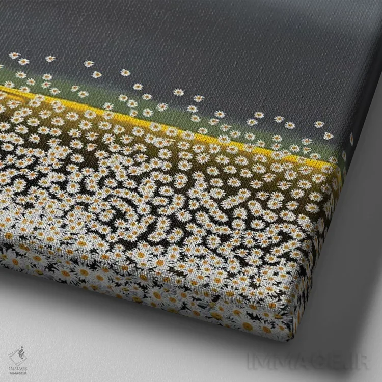 تابلو سقف قرمز اثر دیبی واترمن - نمای نزدیک بافت بوم