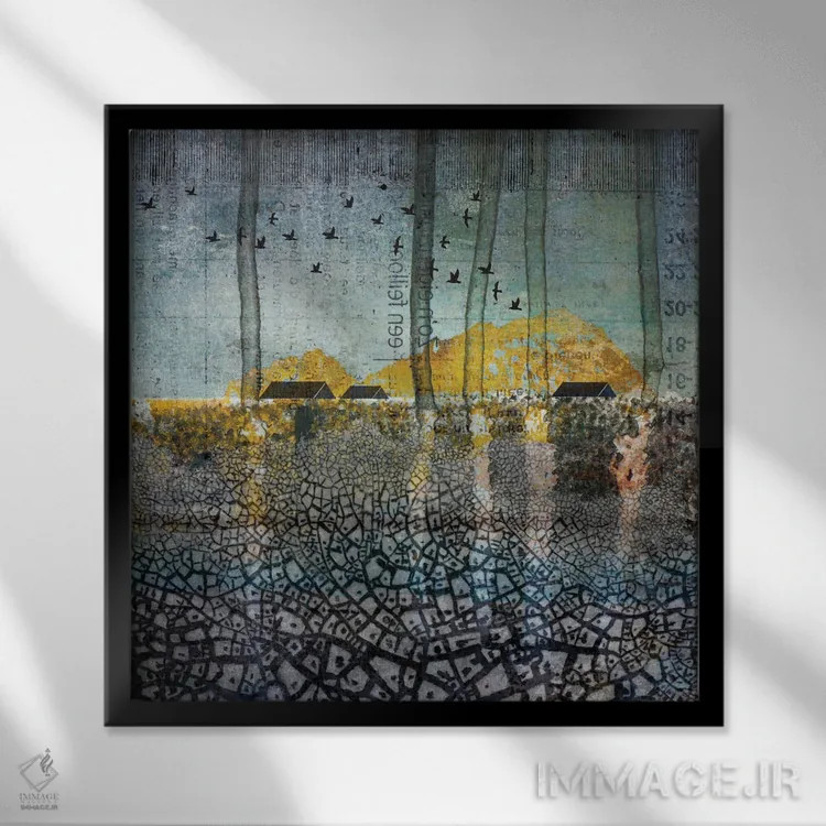 تابلو زخمهایی در زمین اثر دیبی واترمن - نمای قابدار مشکی