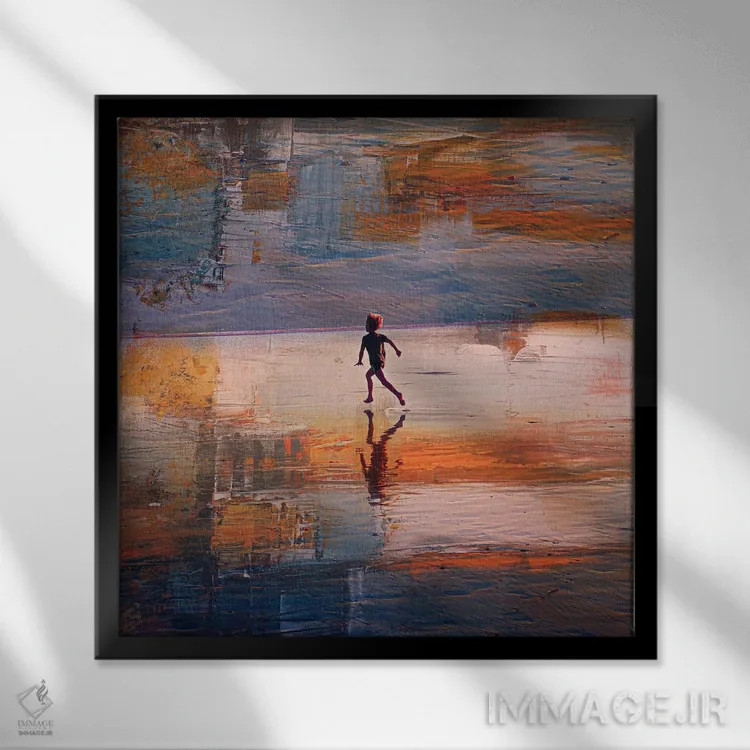 تابلو پسر طلایی اثر دیبی واترمن - نمای قابدار مشکی