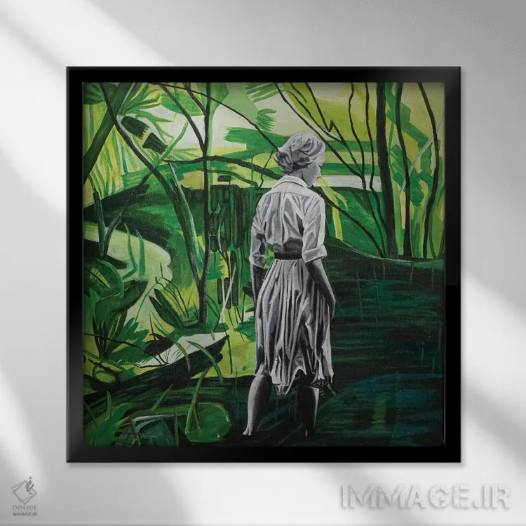 تابلو آبهای ساکت اثر دیبی واترمن - نمای قابدار مشکی