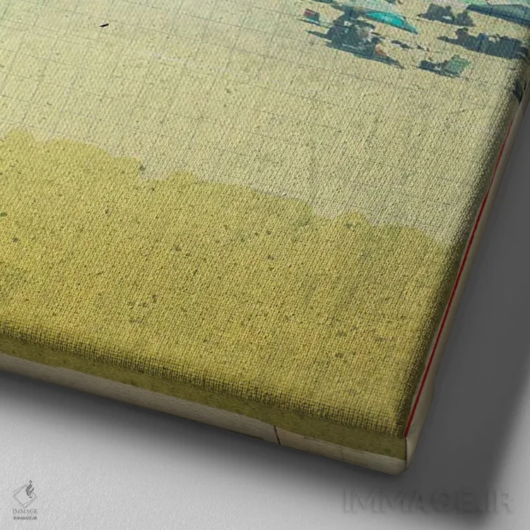 تابلو سواحل نوستالژیک اثر دیبی واترمن - نمای نزدیک بافت بوم