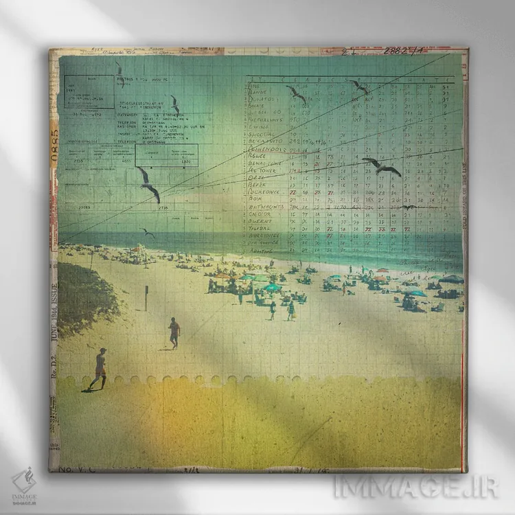 تابلو سواحل نوستالژیک اثر دیبی واترمن - نمای روبهرو روی دیوار