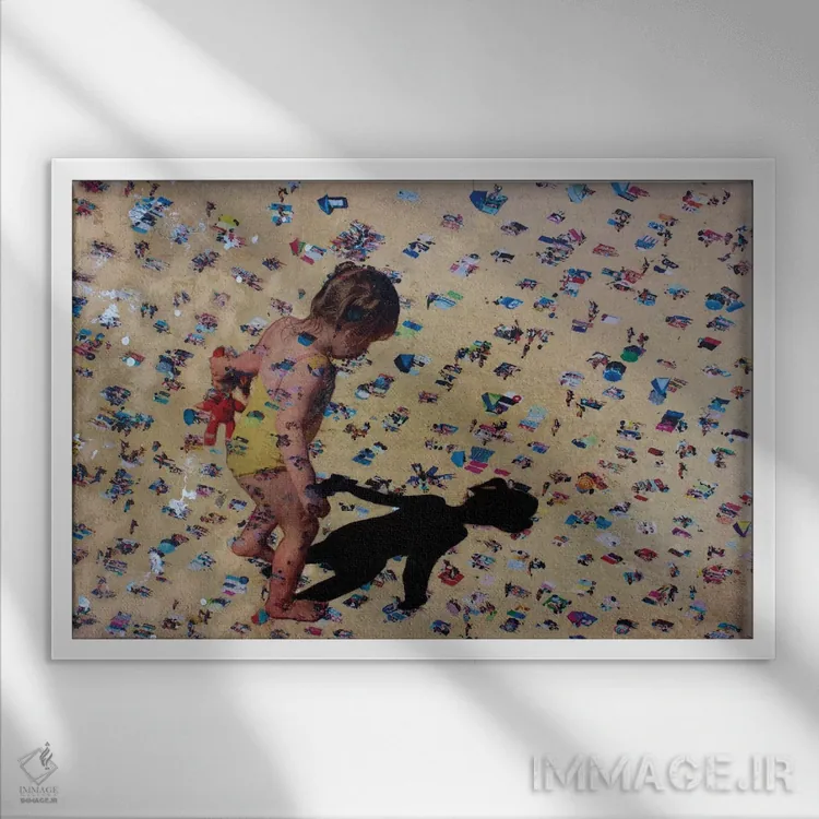 تابلو من و رفیقم اثر دیبی واترمن - نمای قابدار سفید