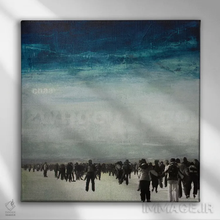 تابلو منتظر چه هستیم؟ اثر دیبی واترمن - نمای روبهرو روی دیوار