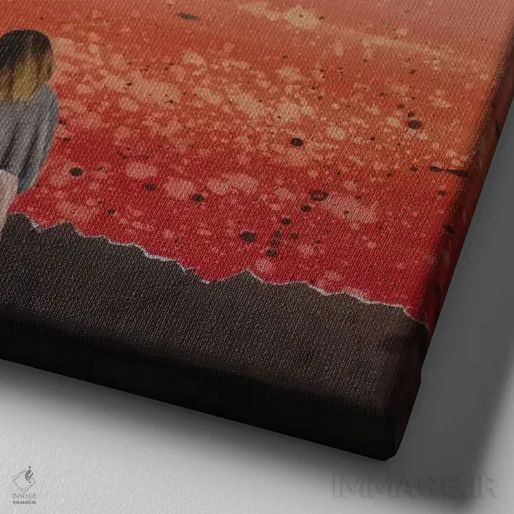 تابلو عاشق شدن اثر دیبی واترمن - نمای نزدیک بافت بوم