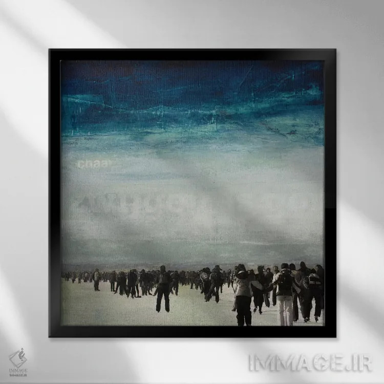 تابلو منتظر چه هستیم؟ اثر دیبی واترمن - نمای قابدار مشکی