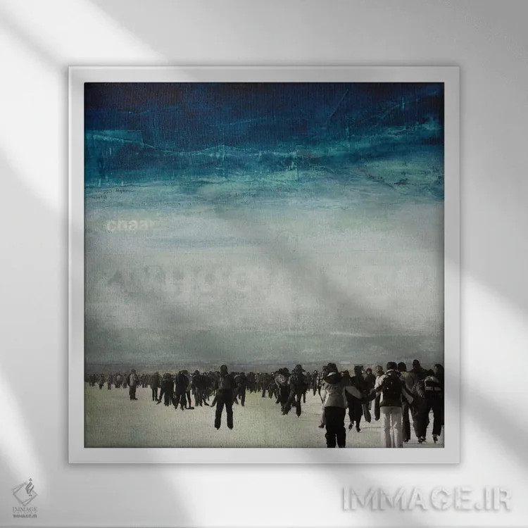 تابلو منتظر چه هستیم؟ اثر دیبی واترمن - نمای قابدار سفید