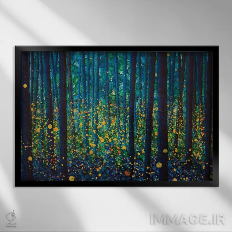 تابلو کرمهای شبتاب اثر دیبی واترمن - نمای قابدار مشکی