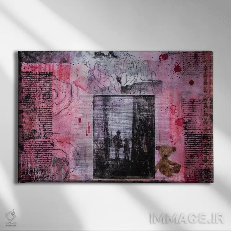 تابلو من و خواهر کوچکم اثر دیبی واترمن - نمای روبهرو روی دیوار