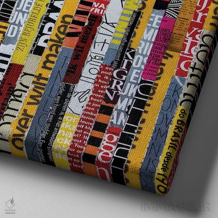 تابلو انفجار رنگ اثر دیبی واترمن - نمای نزدیک بافت بوم