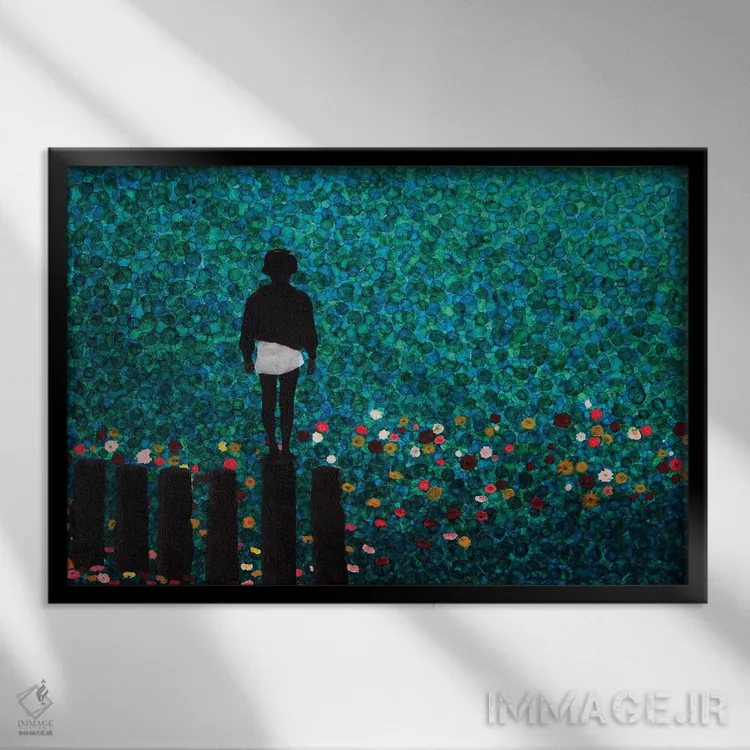 تابلو حوری دریایی (Syren) اثر دیبی واترمن - نمای قابدار مشکی