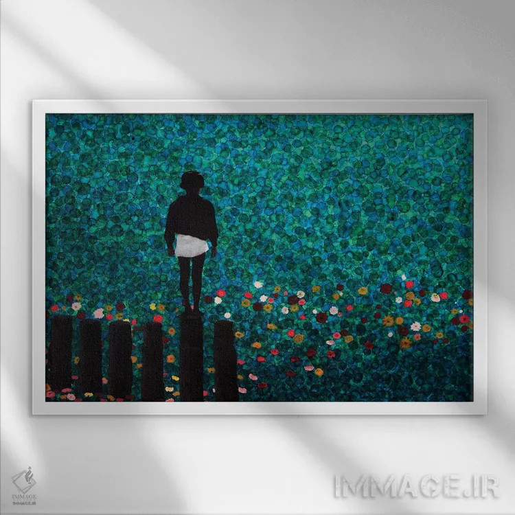 تابلو حوری دریایی (Syren) اثر دیبی واترمن - نمای قابدار سفید