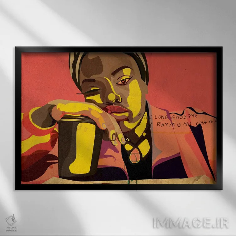 تابلو زارینِ بیحوصله (شخصیت) اثر دای کریس آرت (هنرمند) - نمای قابدار مشکی