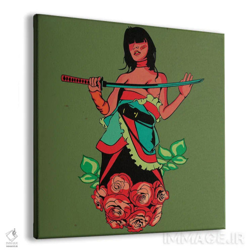 تابلو دختر نینجای رز اثر دای کریس آرت (هنرمند) - نمای پرسپکتیو محصول