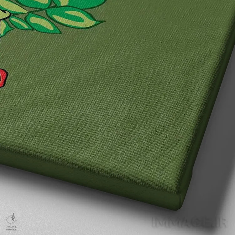 تابلو دختر نینجای رز اثر دای کریس آرت (هنرمند) - نمای نزدیک بافت بوم