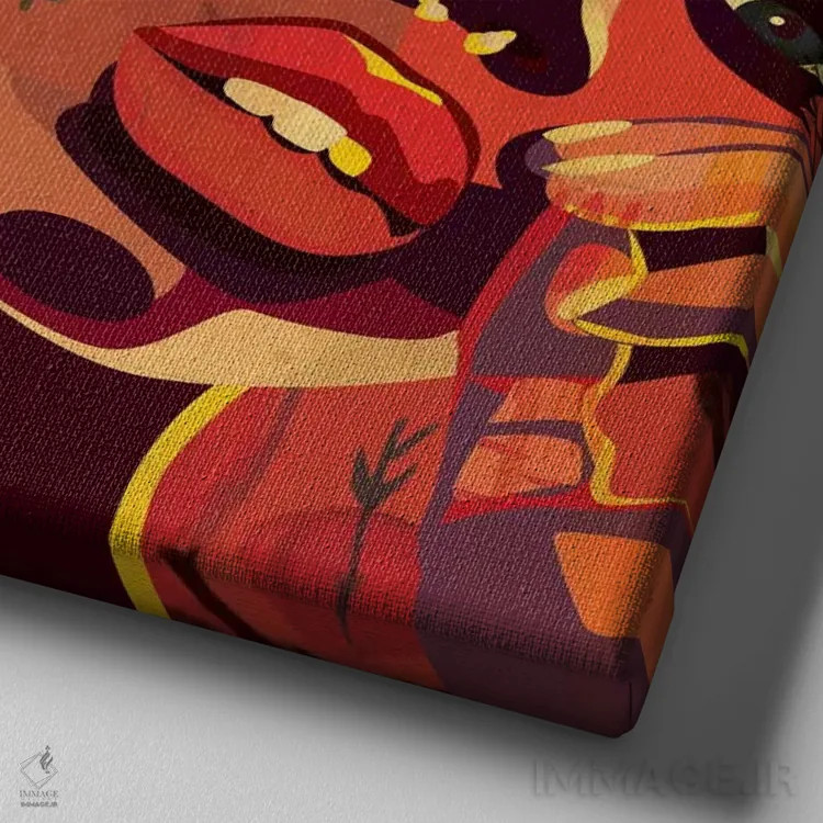 تابلو هانا ۳ اثر دای کریس آرت (هنرمند) - نمای نزدیک بافت بوم