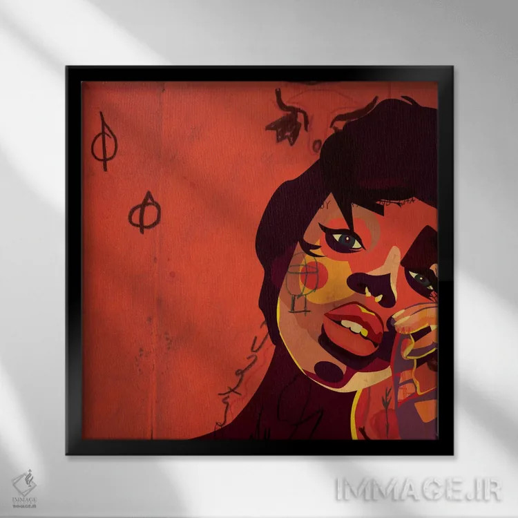 تابلو هانا ۳ اثر دای کریس آرت (هنرمند) - نمای قابدار مشکی