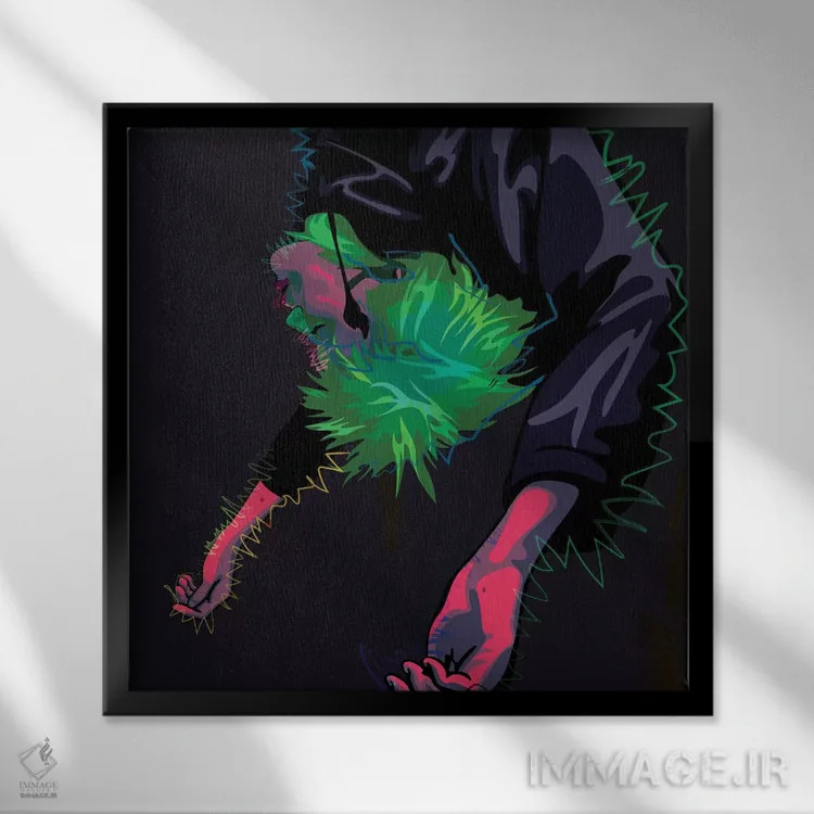 تابلو من گربه هستم اثر دای کریس آرت (هنرمند) - نمای قابدار مشکی