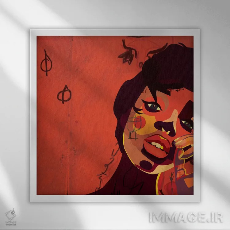 تابلو هانا ۳ اثر دای کریس آرت (هنرمند) - نمای قابدار سفید