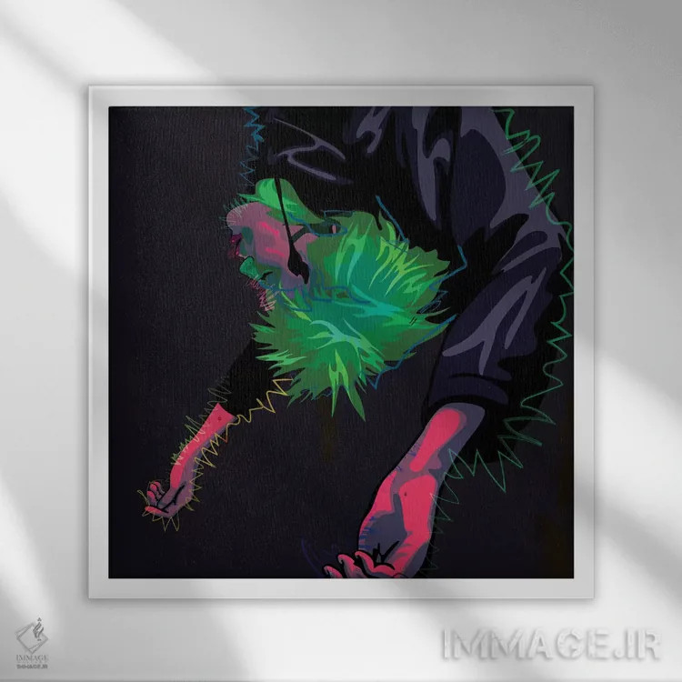 تابلو من گربه هستم اثر دای کریس آرت (هنرمند) - نمای قابدار سفید