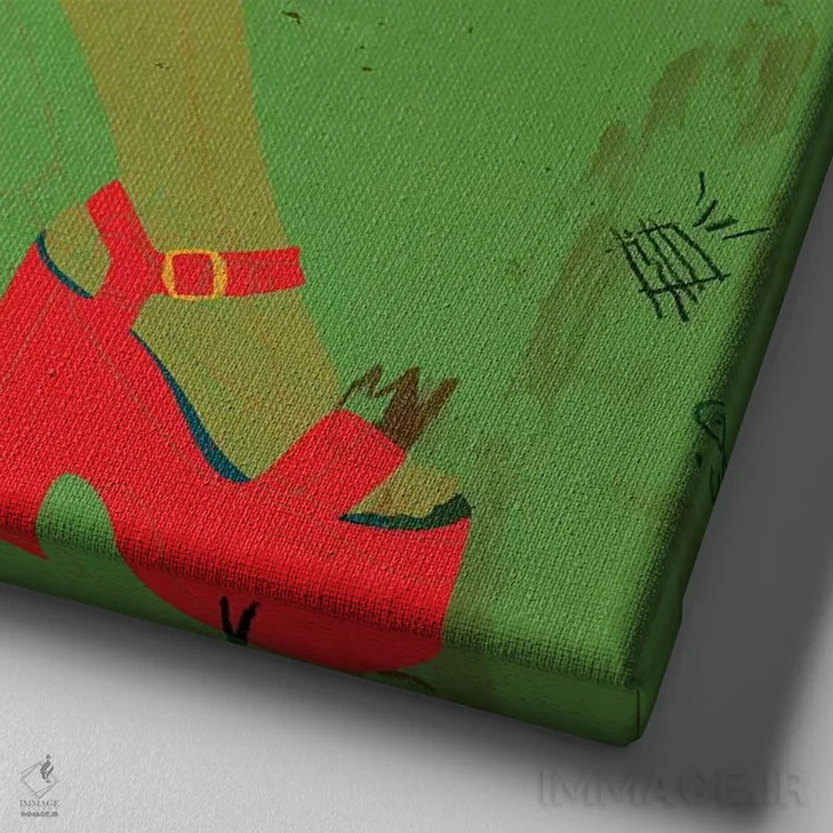 تابلو ضربه (اعتصاب) اثر دای کریس آرت (هنرمند) - نمای نزدیک بافت بوم