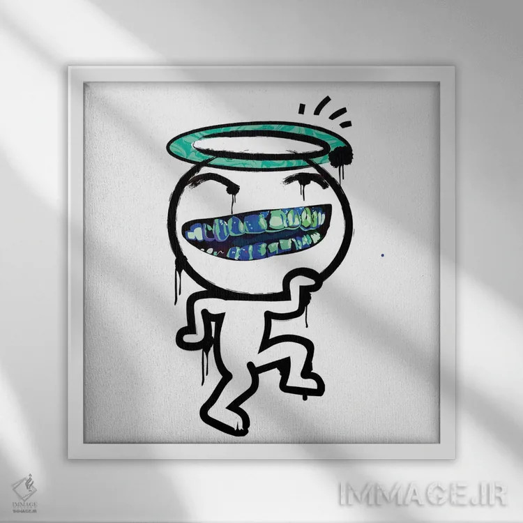 تابلو کیت مالوجی اثر دای کریس آرت (هنرمند) - نمای قابدار سفید