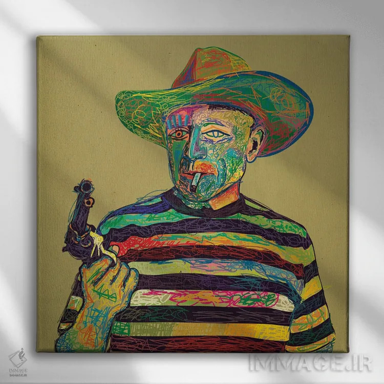 تابلو پابلو اثر دای کریس آرت (هنرمند) - نمای روبهرو روی دیوار