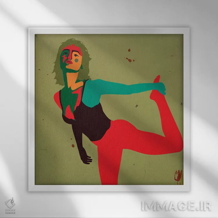 تابلو کش و قوس اثر دای کریس آرت (هنرمند) - نمای قابدار سفید