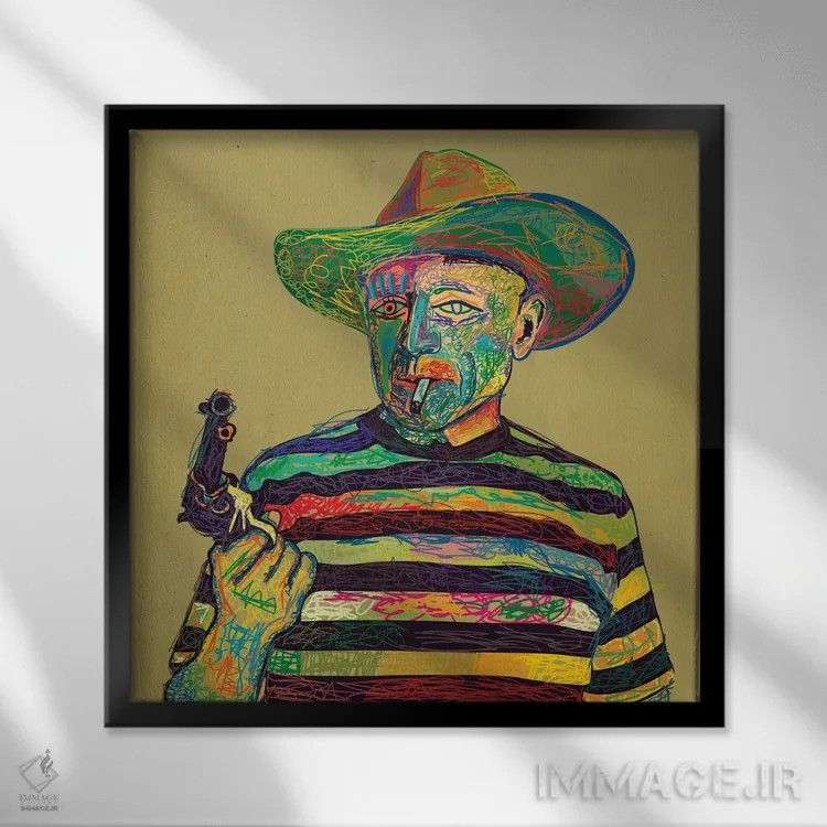 تابلو پابلو اثر دای کریس آرت (هنرمند) - نمای قابدار مشکی