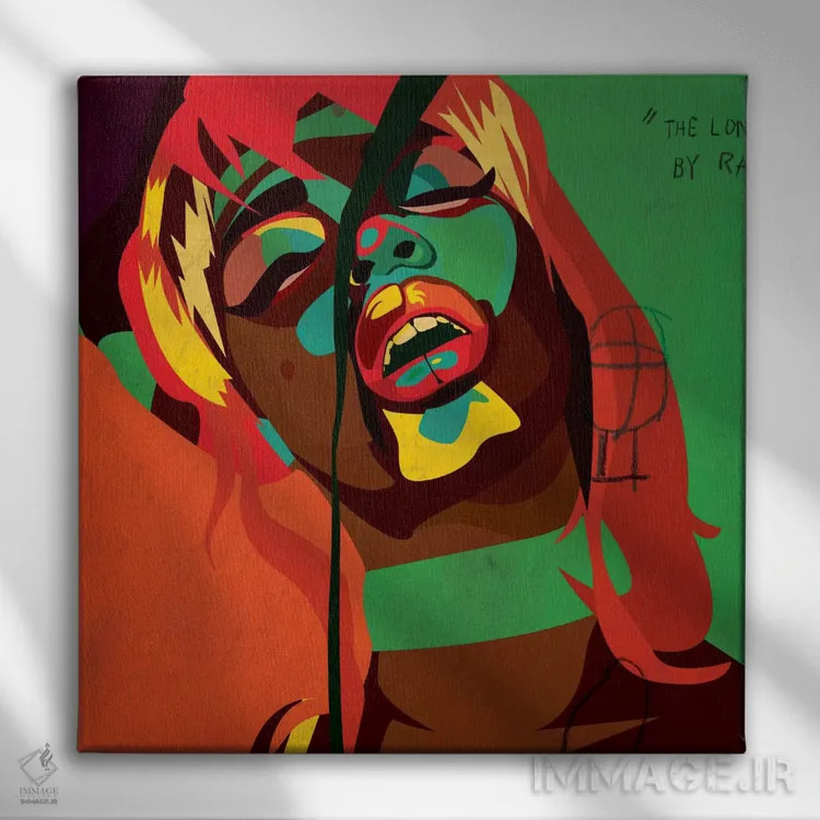 تابلو کاجی ۵ اثر دای کریس آرت (هنرمند) - نمای روبهرو روی دیوار