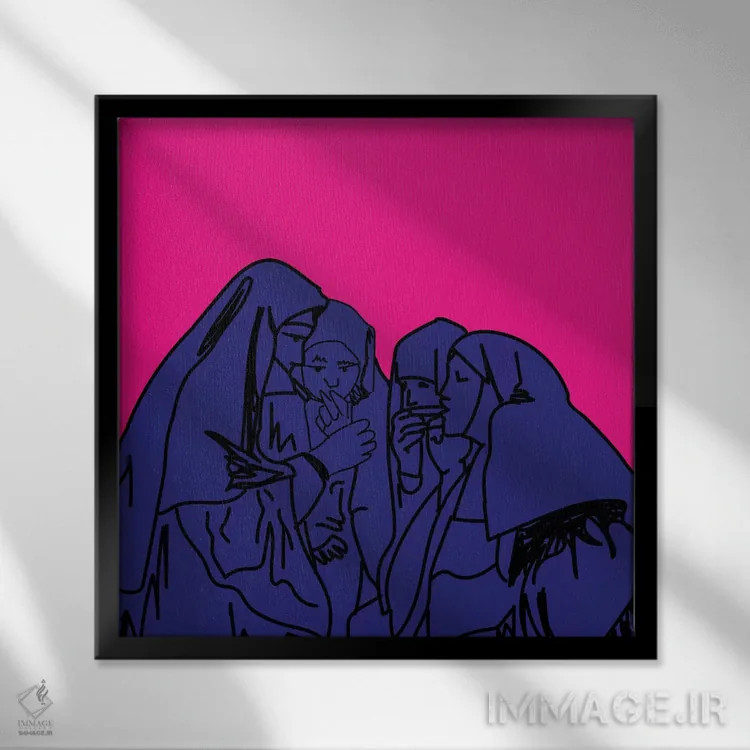 تابلو استراحت دود مقدس ۱ اثر دای کریس آرت (هنرمند) - نمای قابدار مشکی