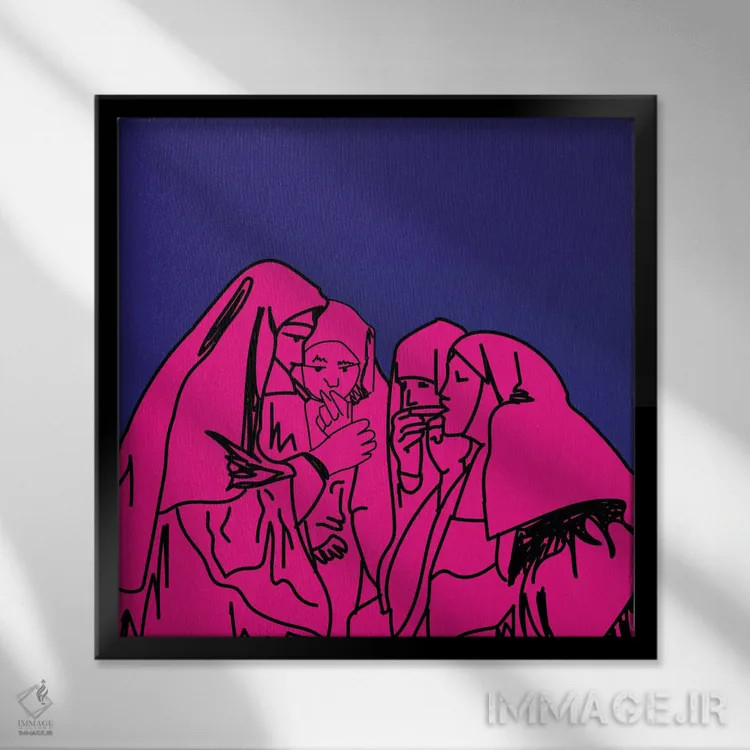 تابلو استراحت دود مقدس ۲ اثر دای کریس آرت (هنرمند) - نمای قابدار مشکی