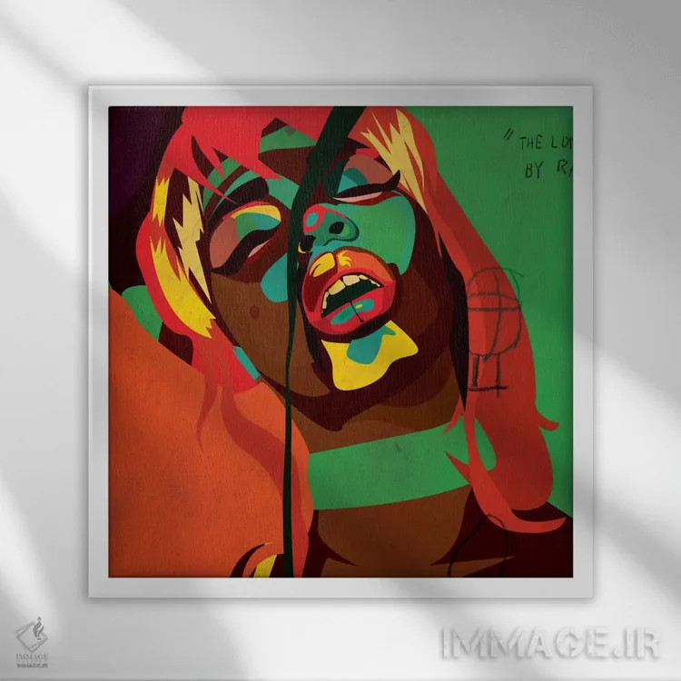 تابلو کاجی ۵ اثر دای کریس آرت (هنرمند) - نمای قابدار سفید