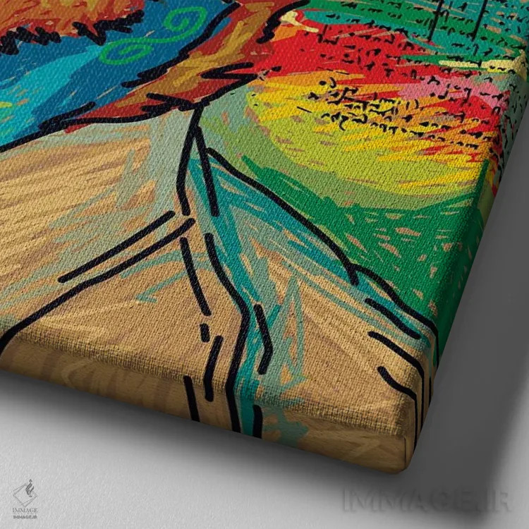 تابلو ون گوگ اثر دای کریس آرت (هنرمند) - نمای نزدیک بافت بوم