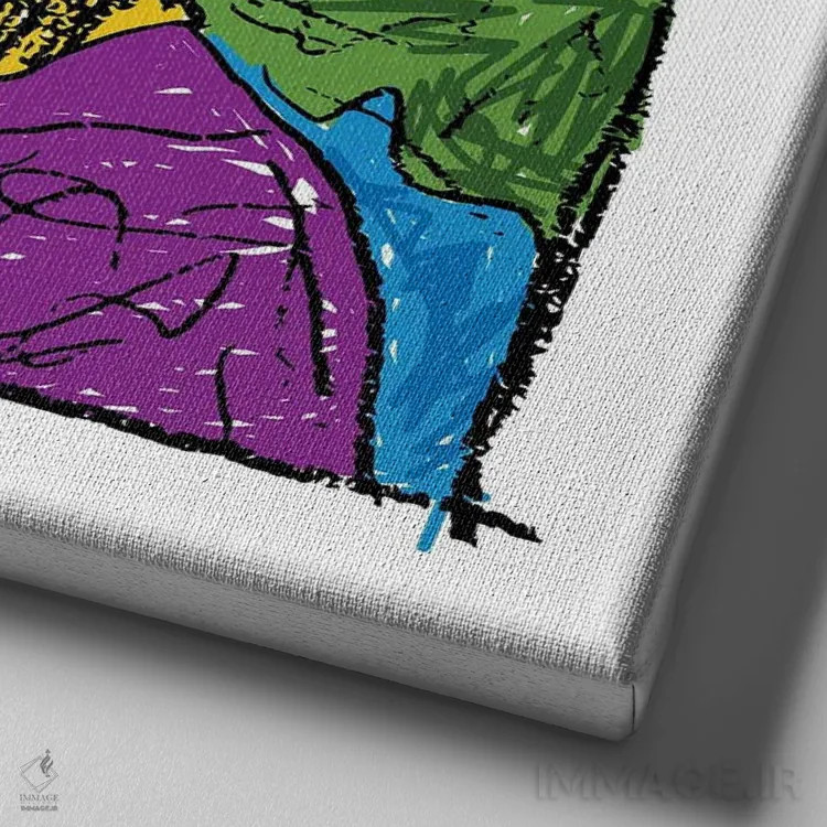 تابلو شبح مونالیزا اثر دای کریس آرت (هنرمند) - نمای نزدیک بافت بوم