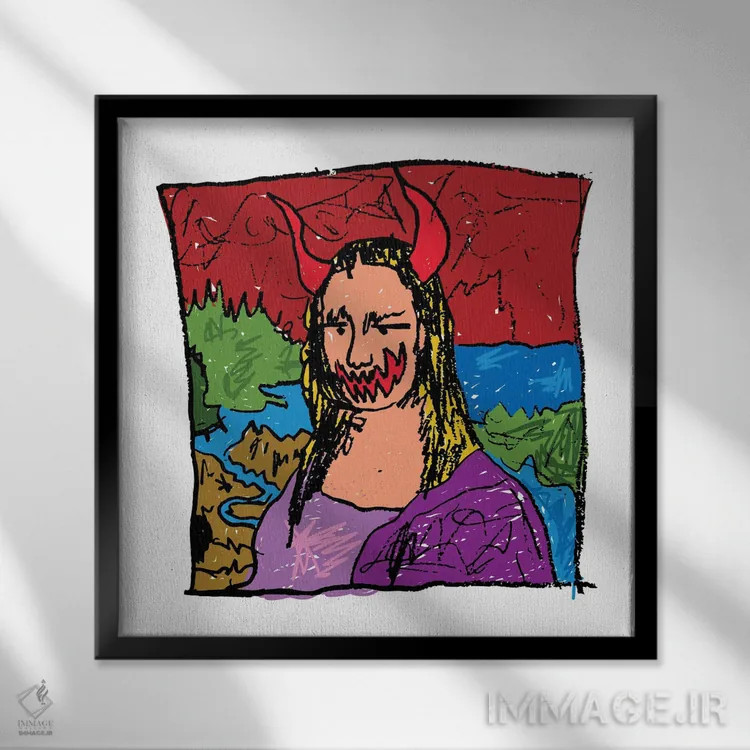 تابلو شبح مونالیزا اثر دای کریس آرت (هنرمند) - نمای قابدار مشکی