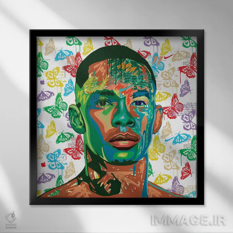 تابلو استایل بندر UFC (ورزشکار) اثر دای کریس آرت (هنرمند) - نمای قابدار مشکی