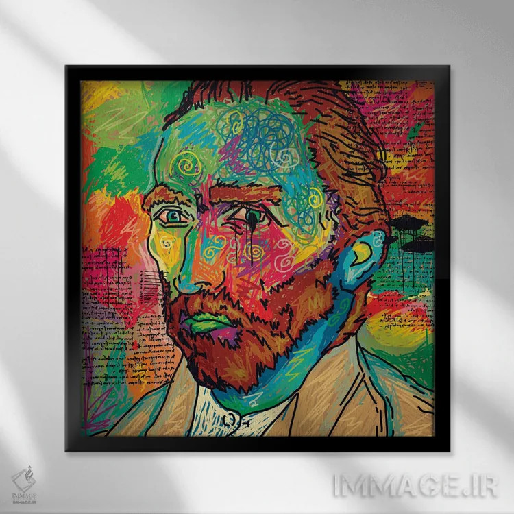 تابلو ون گوگ اثر دای کریس آرت (هنرمند) - نمای قابدار مشکی