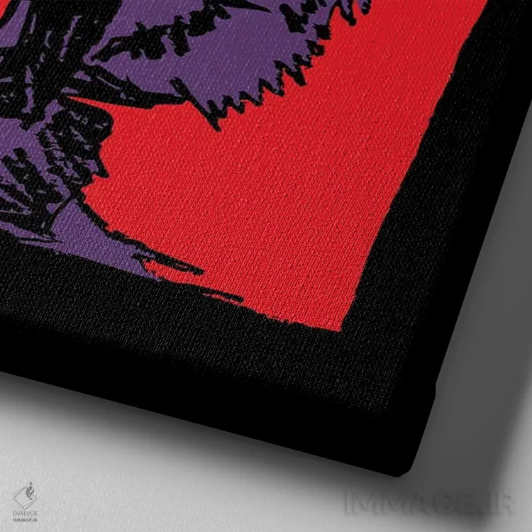 تابلو ببر بنفش ۲۰۲۰ اثر دای کریس آرت (هنرمند) - نمای نزدیک بافت بوم