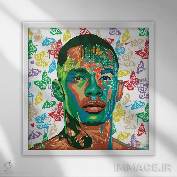 تابلو استایل بندر UFC (ورزشکار) اثر دای کریس آرت (هنرمند) - نمای قابدار سفید