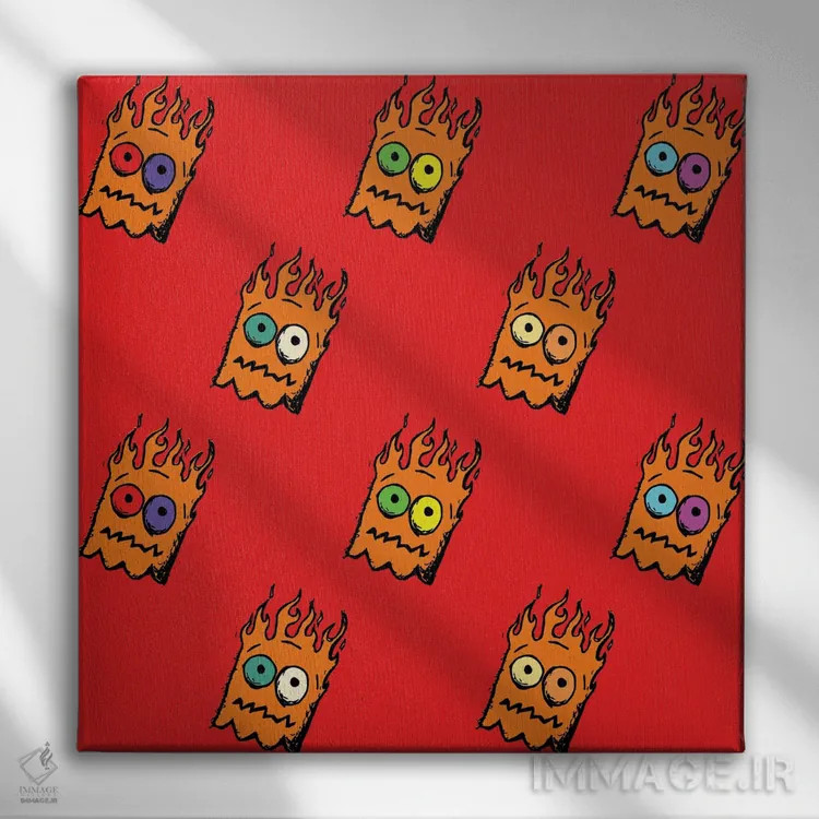 تابلو طرح شعله روح اثر دای کریس آرت (هنرمند) - نمای روبهرو روی دیوار