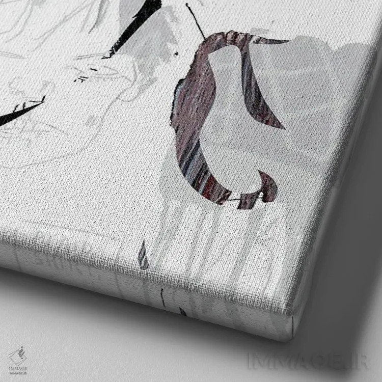 تابلو دختر کلاسیک یونانی اثر دای کریس آرت (هنرمند) - نمای نزدیک بافت بوم