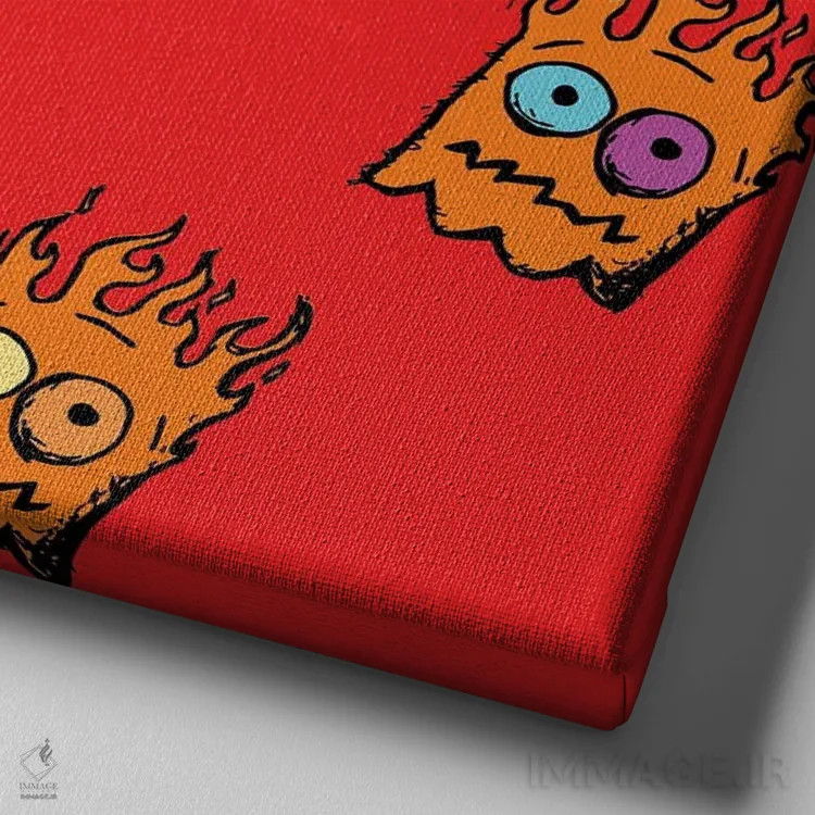 تابلو طرح شعله روح اثر دای کریس آرت (هنرمند) - نمای نزدیک بافت بوم