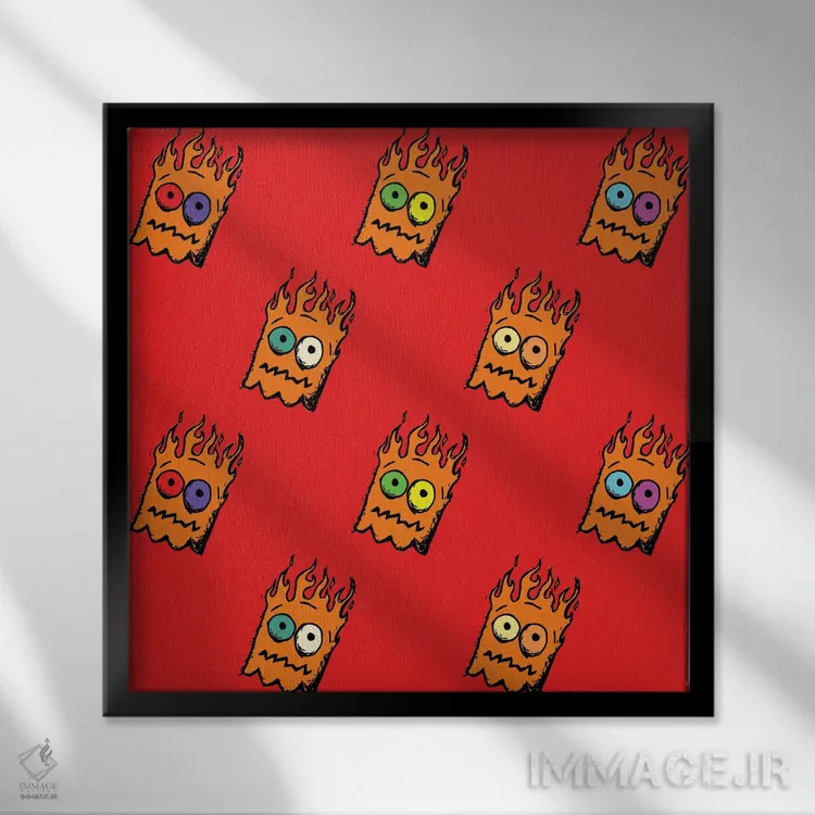 تابلو طرح شعله روح اثر دای کریس آرت (هنرمند) - نمای قابدار مشکی