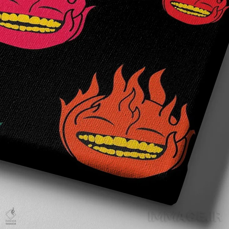 تابلو مالوجیهای رنگارنگ اثر دای کریس آرت (هنرمند) - نمای نزدیک بافت بوم